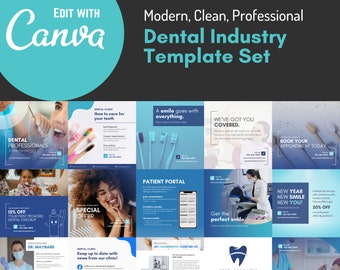 Dental Instagram Post Template | Dental Industry Themed | Modern & Clean | Edit with Canva | Social Media Templates | Dentist Post Design