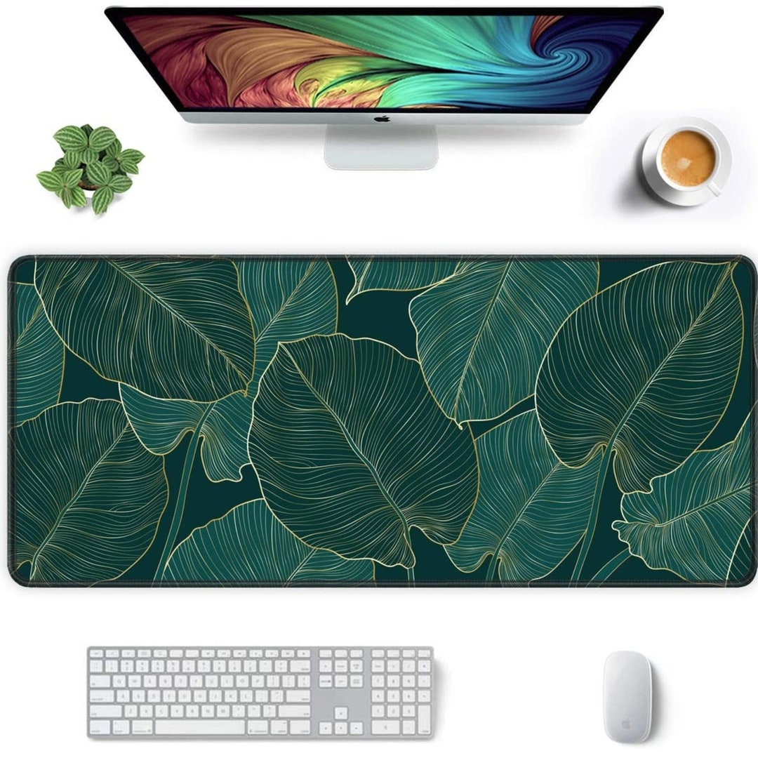 Leaf Desk Pad for Office Table Green Leaf Extended Gaming Etsy