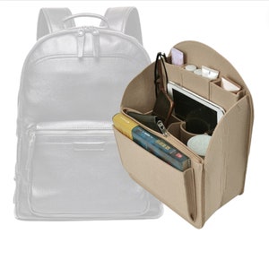 The Backpack Organizer - The Traveler Backpack Insert with felt zipper pocket - Handbag Storage - Purse Liner Pocket Laptop iPad