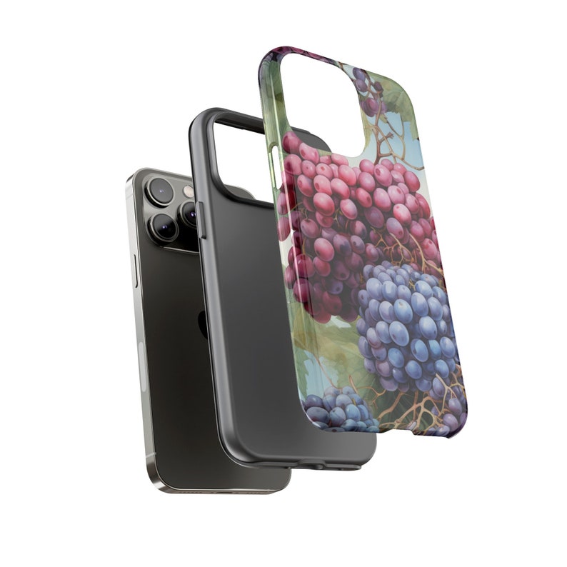 Colorful Grapes Tough Phone Case, Fruit Phone Cover, Tropical Luxury Phone Case, Grape Vines Phone Case / iPhone 15, 14, 13, 12, 11, Samsung