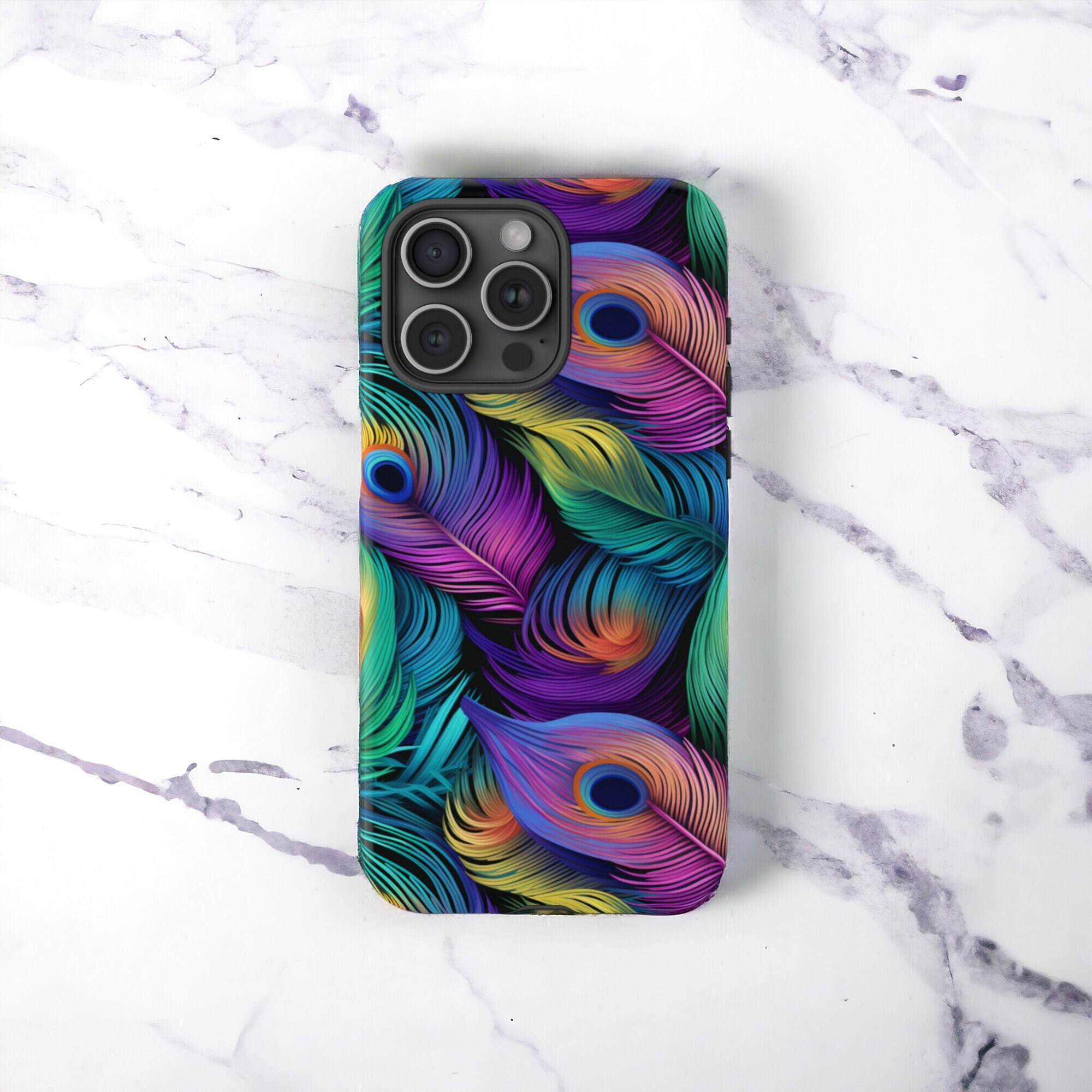 Vibrant Peacock Feathers Magsafe Case, Exotic Majestic Peacock Pattern ...