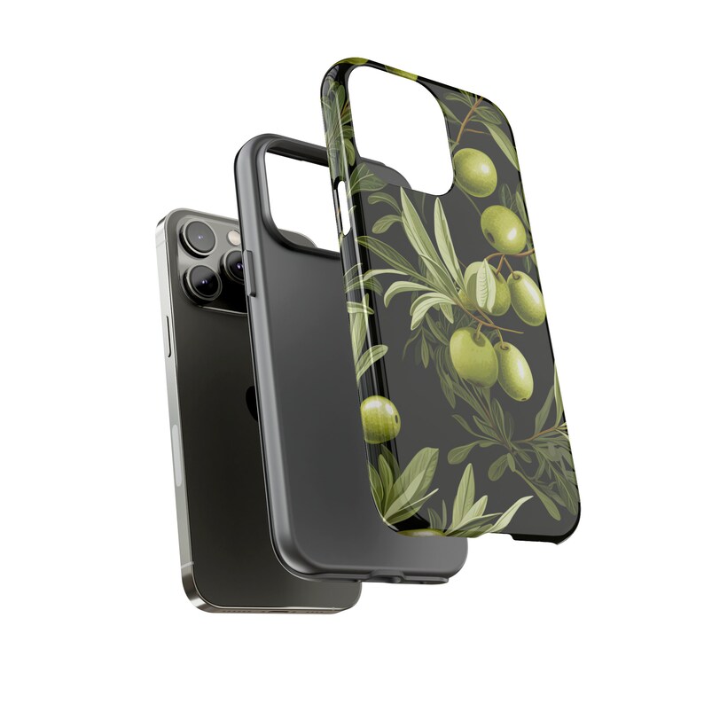 Olive Branches Tough Case, Green Botanical Phone Case, Floral Aesthetic Phone Cover / For iPhone 15, 14, 13, 12, 11, Samsung Cases, MagSafe
