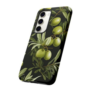 Olive Branches Tough Case, Green Botanical Phone Case, Floral Aesthetic Phone Cover / For iPhone 15, 14, 13, 12, 11, Samsung Cases, MagSafe