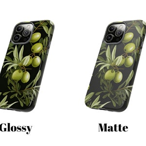 Olive Branches Tough Case, Green Botanical Phone Case, Floral Aesthetic Phone Cover / For iPhone 15, 14, 13, 12, 11, Samsung Cases, MagSafe