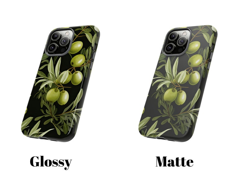 Olive Branches Tough Case, Green Botanical Phone Case, Floral Aesthetic Phone Cover / For iPhone 15, 14, 13, 12, 11, Samsung Cases, MagSafe