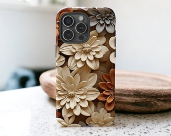 Bohemian Flowers Tough Phone Case, Floral Phone Cover, Impact Resistant Phone Case / iPhone 16, 15, 14, 13, 12, 11, Samsung, Google Pixel