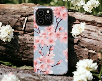 Cherry Blossom Tough Phone Case, Flower Phone Cover, Floral Case, Impact Resistant Phone Case / Fit for iPhone 15, 14, 13, 12, 11, Samsung