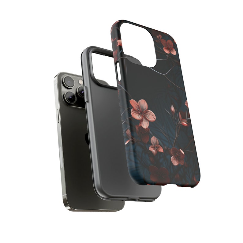 3d Red Flower Tough Phone Case, Floral Phone Cover, Christmas Trendy Aesthetic Phone Cover, Impact Resistant / Fit for iPhone 15, 14, 13, 12