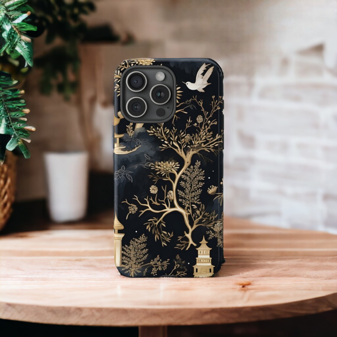 Chinese Art Tough Case, Golden Trees Phone Case, Minimalist Zen Phone ...