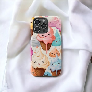 Kawaii Ice Cream Phone Case, Whimsical Dessert Case, Cute Summer Ice Cream Phone Cover / iPhone 16, 15, 14, 13, 12, 11, Samsung, Pixel