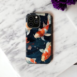 Koi Fish Phone Case, Goldfish Phone Case, Japanese Fish Phone Cover, Zen Pond Aquarium Case / iPhone 16, 15, 14, 13, 12, 11, Samsung, Pixel