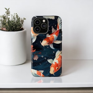 Koi Fish MagSafe Phone Case, Goldfish Phone Case, Lucky Japanese Fish Art Phone Cover, Pond Fish Zen Aquarium Case / iPhone 16, 15, 14, 13