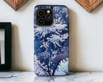 Winter Forest Tough Case, Snow Covered Trees Christmas Aesthetic Phone Cover, Impact Resistant For iPhone 15, 14, 13, 12, 11, Samsung Galaxy