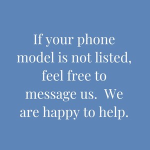 Op de afbeelding: Tekst op een blauwe achtergrond die luidt: "Als uw telefoonmodel niet is vermeld, neem dan gerust contact met ons op. We helpen u graag."