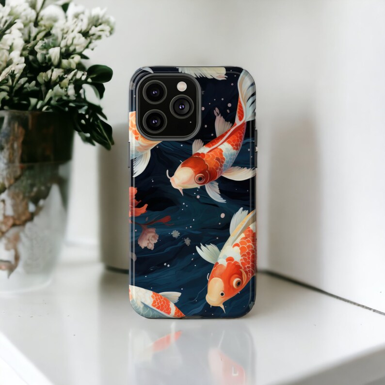 Koi Fish Phone Case, Goldfish Phone Case, Japanese Fish Phone Cover, Zen Pond Aquarium Case / iPhone 16, 15, 14, 13, 12, 11, Samsung, Pixel