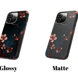 3d Red Flower Tough Phone Case, Floral Phone Cover, Christmas Trendy Aesthetic Phone Cover, Impact Resistant / Fit for iPhone 15, 14, 13, 12