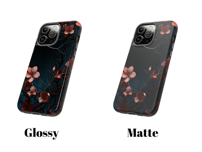 3d Red Flower Tough Phone Case, Floral Phone Cover, Christmas Trendy Aesthetic Phone Cover, Impact Resistant / Fit for iPhone 15, 14, 13, 12