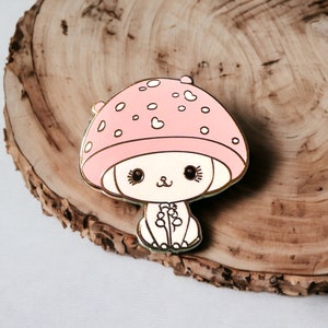 Kawaii Mushroom Cat Enamel Pin, Cute Cartoon Lapel Pin, Cat Pin Badge, Hard Enamel Pin for Tote Bag, Backpack, Hat, Jacket, Collector Pin