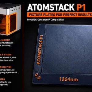 AtomStack P1 1064nm IR Laser Alignment Fixture | 105x100mm Precision Datum Plate | Repeatable Engraving Jig