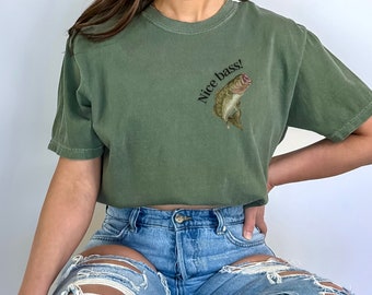 Nice Bass T-shirt, Bass Fishing, Summer Time, Lake Life, Comfort Colors