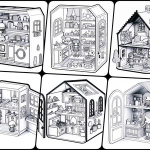 Beautiful Doll House Coloring Pages for Toddlers Printable Designs &amp; Line Art for Kids , Instant ...