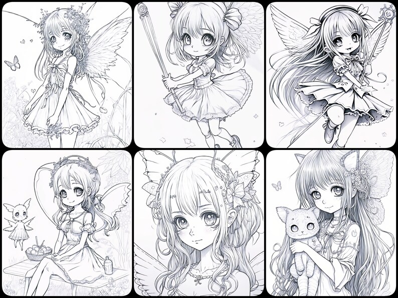 Cute Anime Coloring Books for Kids and Adults, Color Your World With Japanese Anime Coloring