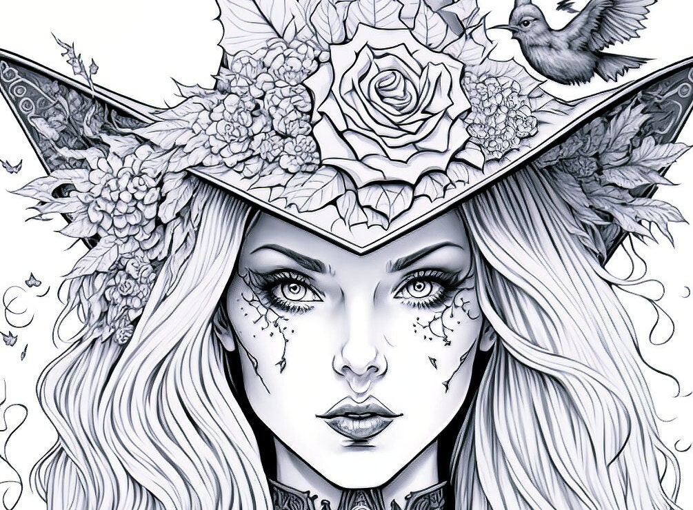 Unleash Your Inner Witch With This Spellbinding Coloring Page , Witch