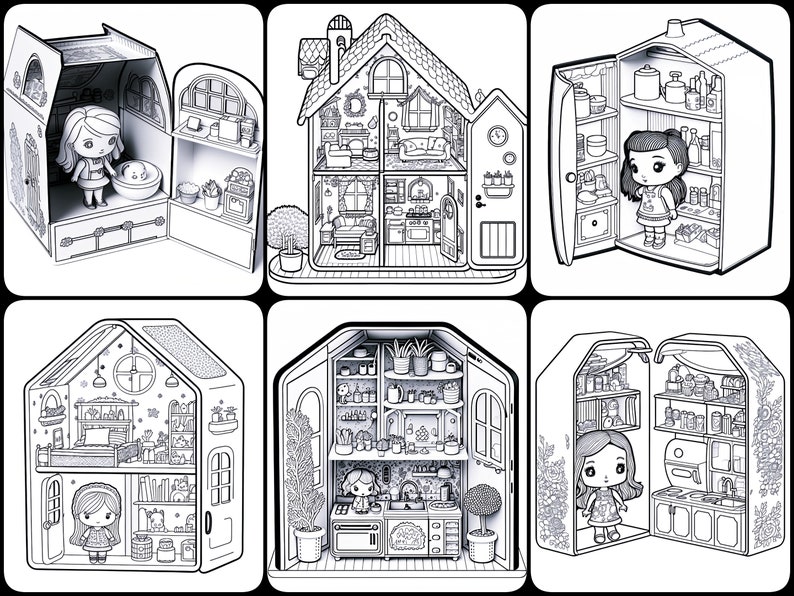 Beautiful Doll House Coloring Pages for Toddlers Printable Designs ...