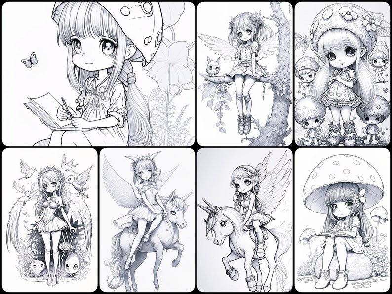 Cute Anime Coloring Books for Kids and Adults, Color Your World With ...