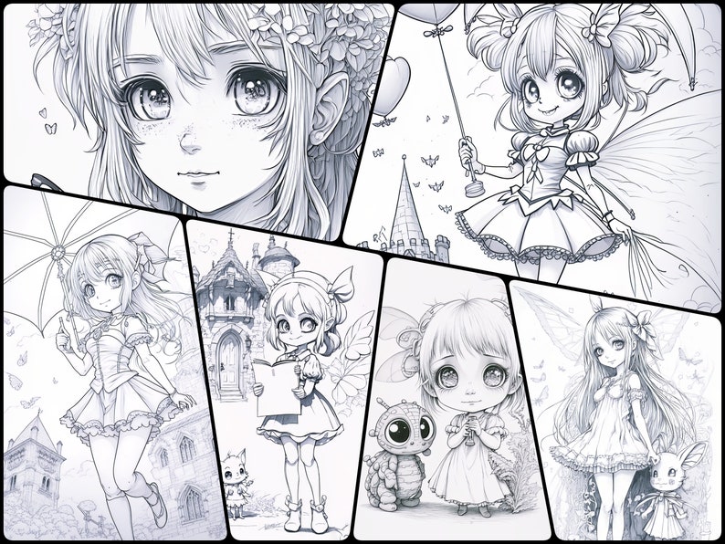 Cute Anime Coloring Books for Kids and Adults, Color Your World With