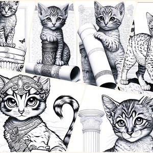 Mythical Egyptian Cat Goddess Coloring Pages for Adults and Kids ...