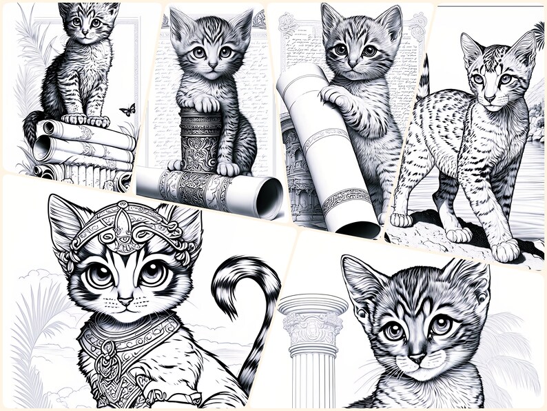 Mythical Egyptian Cat Goddess Coloring Pages for Adults and Kids ...