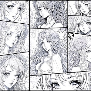 Anime Coloring Book Girl 40 Coloring Pages Coloring Page Art - Etsy