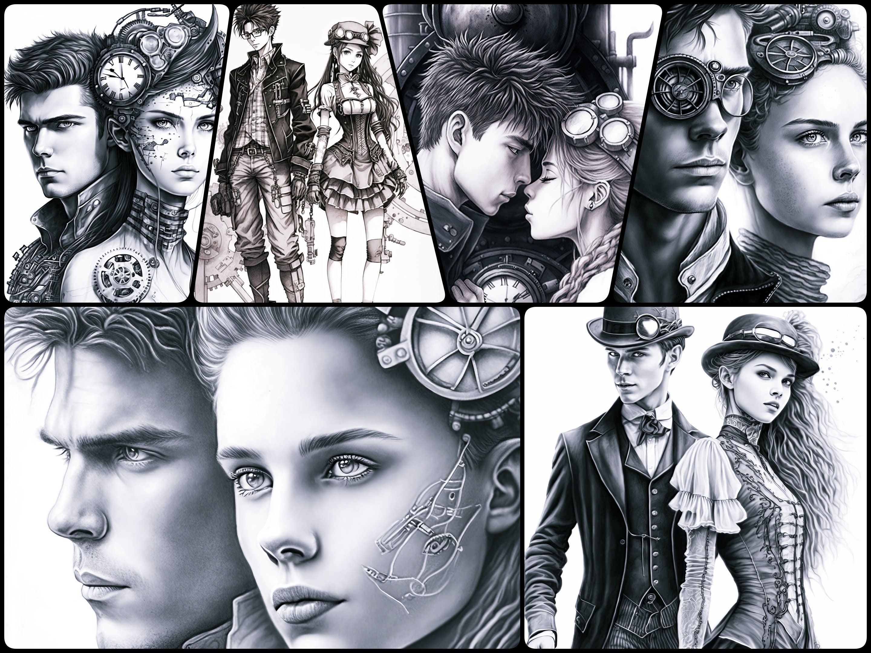 Steampunk Anime Fusion Couple Coloring Books For Adults Etsy steampunk-anime-fusion-couple-coloring-books-for-adults-etsy