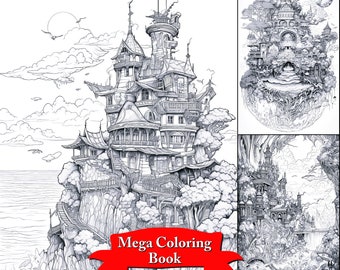 Cozy Mountain House Coloring Book for Nature Lovers and Dreamers, Coloring Pages for Adults, Relaxation, Stress Relief coloring book