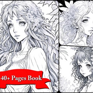 Anime Coloring Book Girl 40 Coloring Pages Coloring Page Art - Etsy