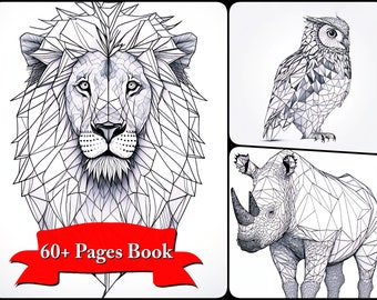 Animal Line Art for Coloring: PDF Digital Downloads, Get Creative with Animal Line Art Illustrations.