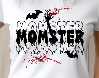 Momster Png, Halloween Mom Png, Spooky Mama Png, Spooky Season Png, Mom Shirt Png, Scary Mom Png, Sublimation Design