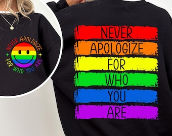 Never Apologize For Who You Are Png, Pride Png, LGBTQ Png, Love Is Love Png, Gay Pride Png, Pride Month Png, Sublimation Design