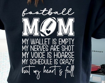 Football Mom Svg Png, Football Mama Svg Png, Sports Mom Svg Png, Mom Life Svg, Football Shirt Svg, Football Mom Wallet Empty Svg