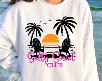 Salty Social Club Svg Png, Retro Summer Svg Png, Beach Svg Png, Summer Shirt Svg, Beach Shirt Svg, Summer Lover Svg