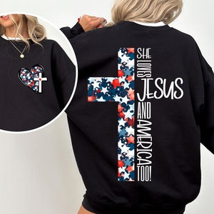 Patriotic Christian Png, Loves Jesus And America Png, July 4th Png, Independence Day Png, Faith Png, America Png, Sublimation Design