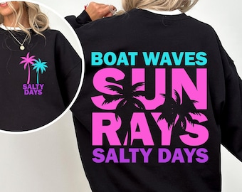 Boat Waves Sun Rays Salty Days Png, Summer Png, Retro Summer Png, Jello Summer Png, Beach Png, Salty Days Png, Summer Sublimation Design