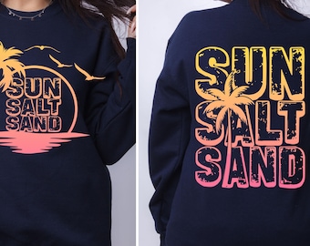Soleil d'été sel sable Png, rétro été png, néon été png, vie à la plage png, chemise d'été png, chemise de plage png, sublimation design