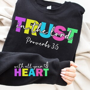 Trust In The Lord Svg Png, Proverbs 3:15 Svg Png, Faith Svg Png, Bible Quote Svg Png, Christian Svg Png, Sleeve Design Svg Png