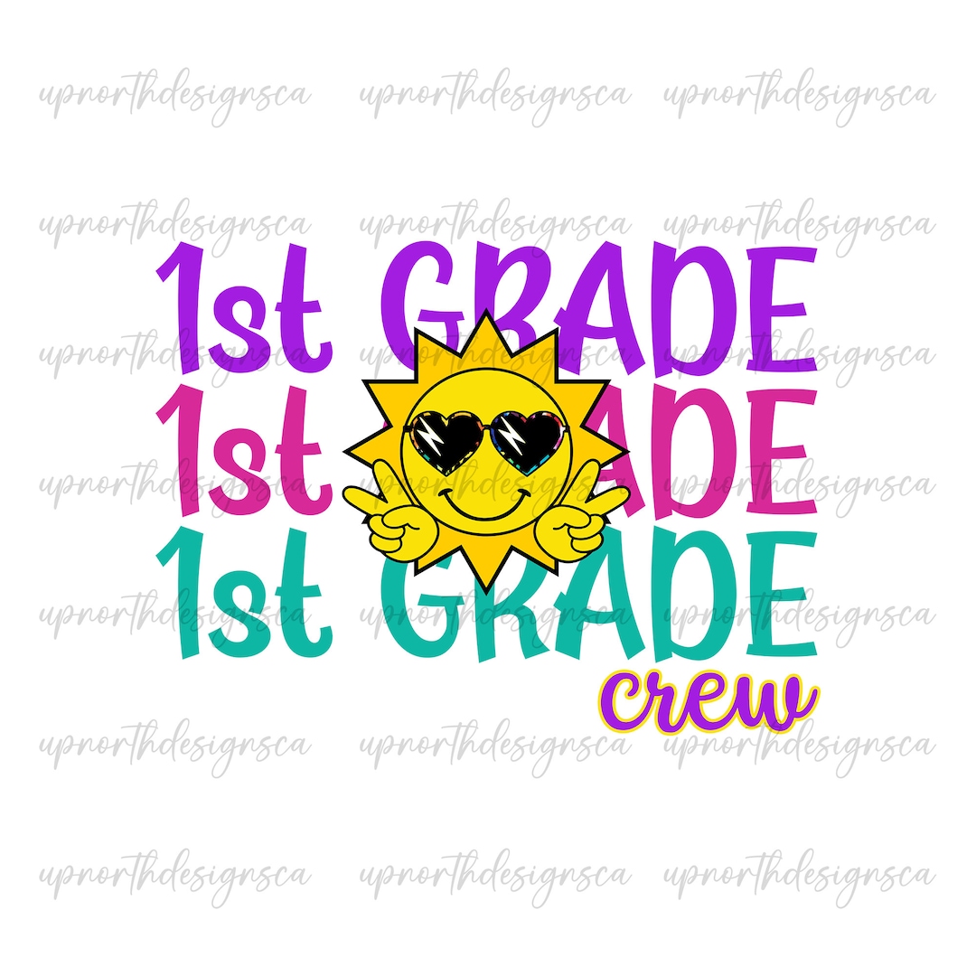 First Grade Crew 1st Grade Crew Sunshine Png First Grade Png Retro Png - Etsy
