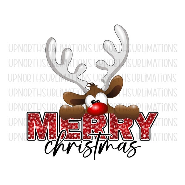 Reindeer Png, Merry Christmas Png, Rudolph Png, Christmas Reindeer Png, Sublimation Design, Xmas Png