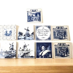 Delft blue trivet/ wall art,  hand painted