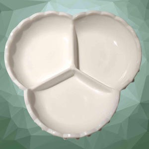 Fenton milk glass divided relish tray