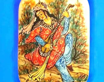 Khatam Slide-in wooden box for jewelry, playing or business cards. Ancient Persian art form, a version of marquetry.